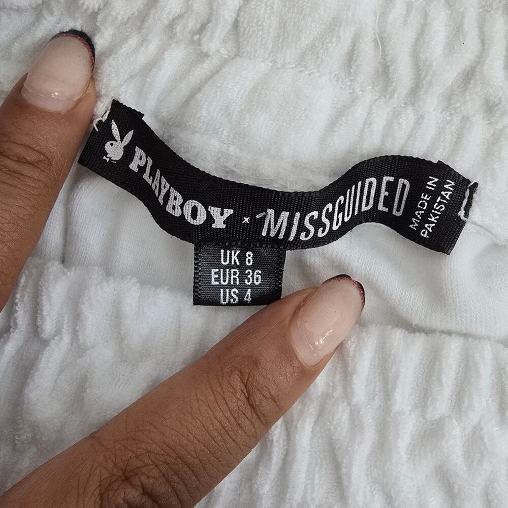 Playboy X Missguided White Country Club Sweatpants 4 - Picture 6 of 11